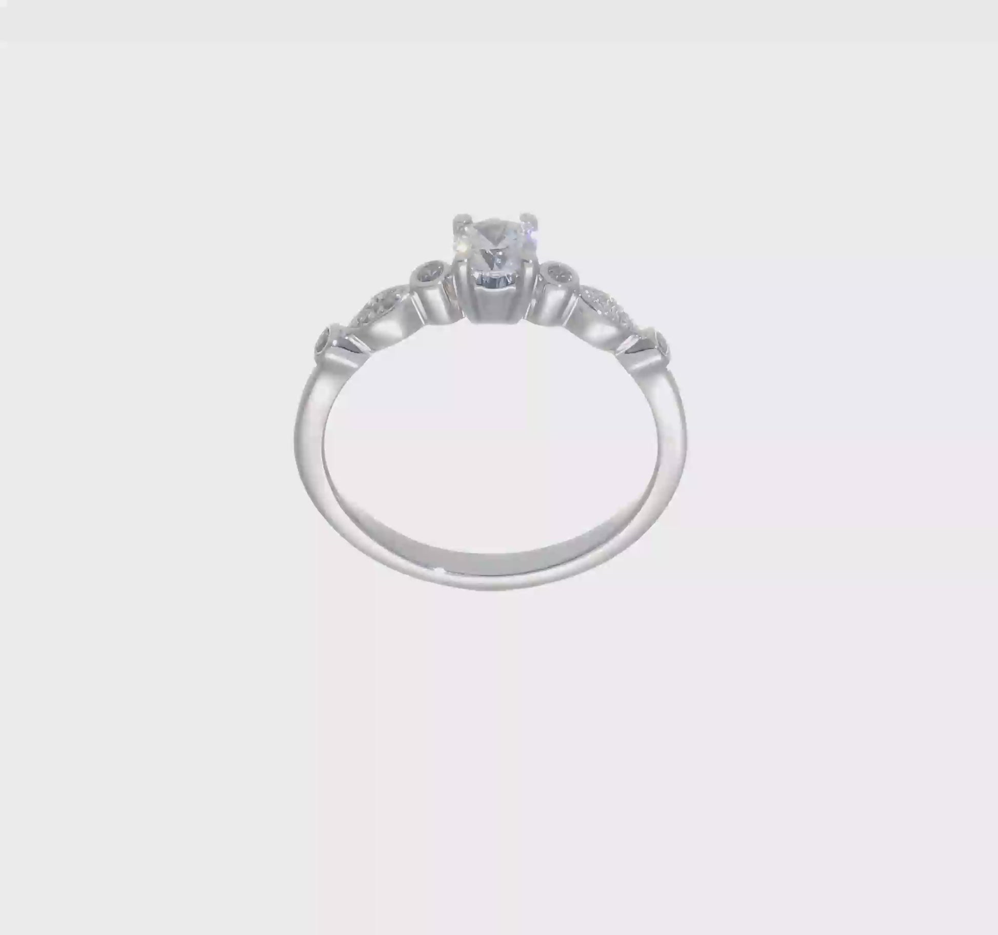 14K White Gold Simulated Diamond Engagement Ring-RM2631E-033-WAA