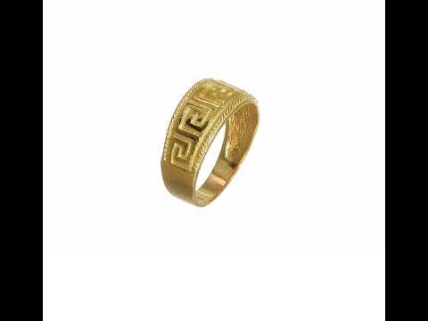 Greek key ring in solid gold - Elegant Jewel Box