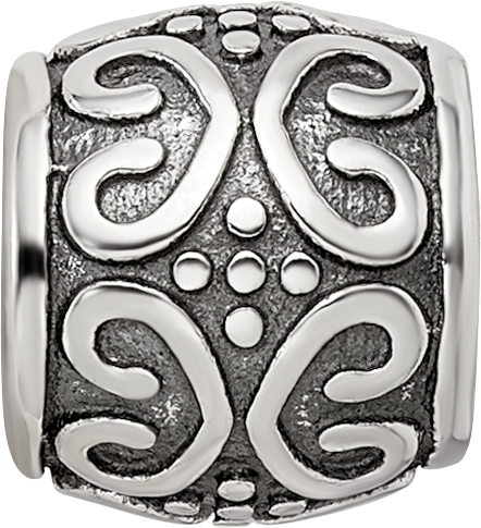 Sterling Silver Reflections Scroll & Dots Bali Bead