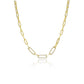 Original Rachel Glauber Megan Walford 14k Yellow Gold Plated With Cubic Zirconia Elongated Cable Link Chain Necklace