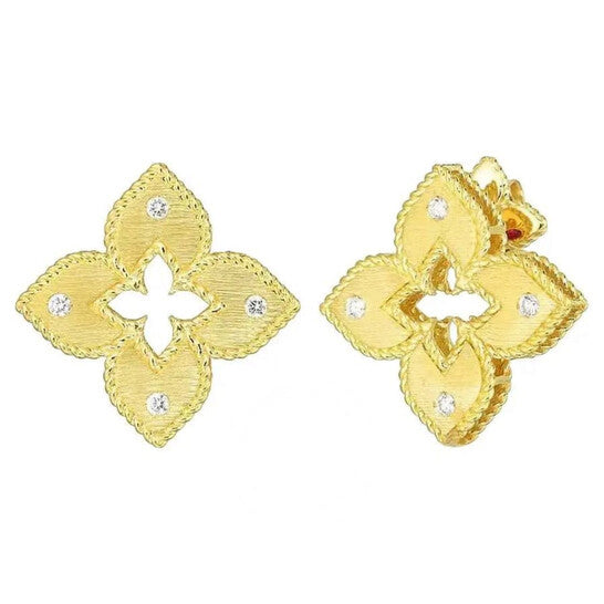 Original Roberto Coin Diamond Petite Princess Flower Earring - 7772985AYERX