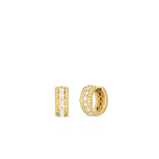 Original Roberto Coin Siena Diamond Huggie Hoop Earrings - 111472AYERX0