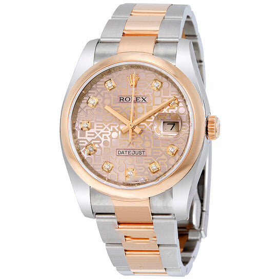 Original Rolex Datejust 36 Pink Jubilee Diamond Dial Steel and 18K Everose Gold Oyster Men's Watch 116201PJDO