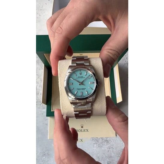 Original Rolex Oyster Perpetual 36 Automatic Chronometer "Tiffany Blue" Dial Watch 126000TQBLSO