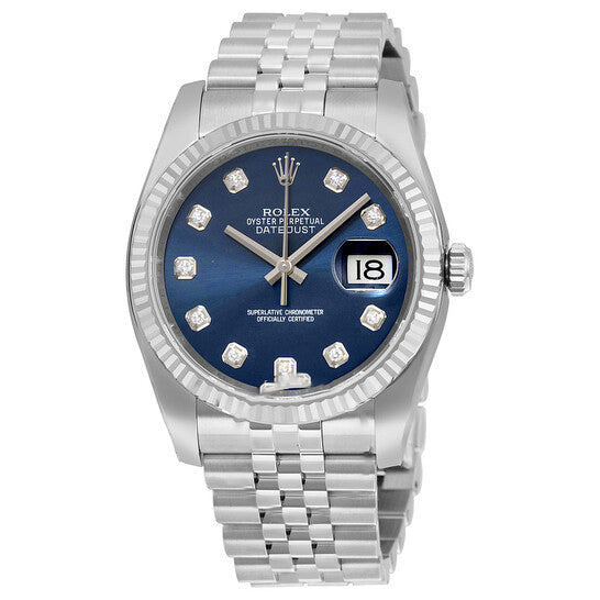 Original Rolex Oyster Perpetual 36 mm Blue Dial Stainless Steel Jubilee Bracelet Automatic Men's Watch 116234BLDJ