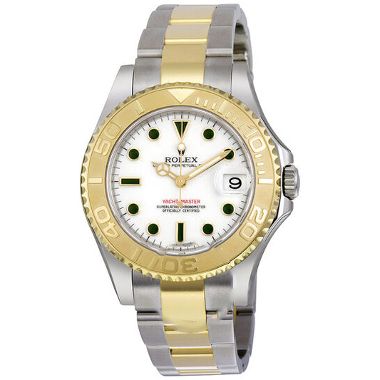 Original Rolex Yacht-Master White Dial Stainless Steel and 18K Yellow Gold Oyster Bracelet Automatic Mid Size Watch 168623WSO