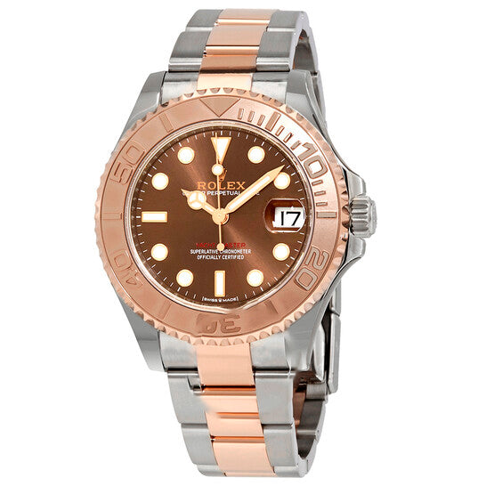 Original Rolex Yacht-Master Chocolate Dial Steel and 18K Everose Mid-size Oyster Watch 268621CHSO