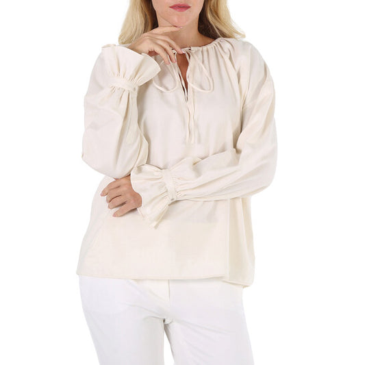 Original Roseanna Ladies White Ava Cotton Blouse, Brand Size 36 (US Size 2)