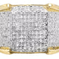 Men's Pave Natural Diamond Pinky Ring Band 1.0ct 15MM in 10K Yellow or White Gold