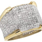 Men's Pave Natural Diamond Pinky Ring Band 1.0ct 15MM in 10K Yellow or White Gold