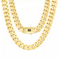 10K Yellow Gold Miami Cuban Royal Monaco Link Chain Necklace 5mm-20mm, 16"- 30"