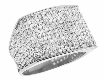 Men's Pave Natural Diamond Pinky Ring Band 0.6ct 14MM in 10K Yellow or White Gold