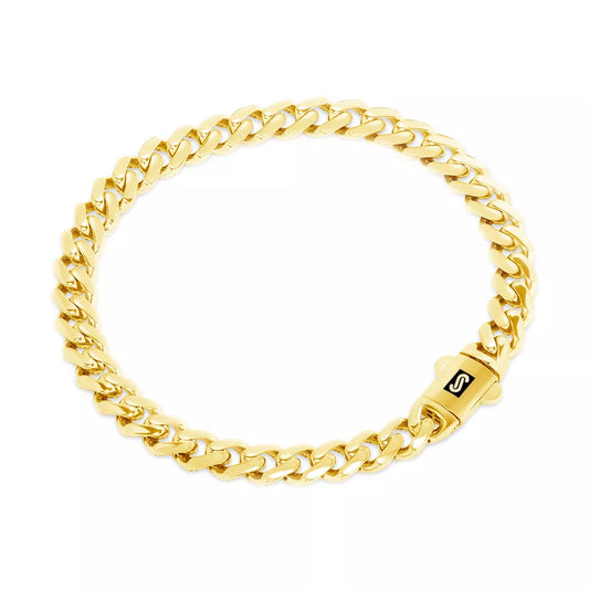 14k Yellow Gold Royal Monaco Miami Cuban Link 5mm Chain Bracelet w Box Clasp 7"