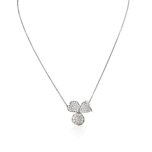 Original Tiffany Paper Flowers Pave Ladies Platinum .85 CT Diamond Floral Necklace