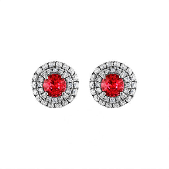 Original Tresorra 18K Rose Gold Diamond & Ruby Earrings