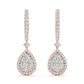 Original Tresorra 18K Rose Gold Rose Gold Pear Halo Drop Earrings