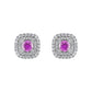 Original Tresorra 18K White Gold Diamond Pink Sapphire Earrings