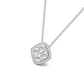 Original Tresorra 18K White Gold Fancy Yellow Cushion Halo Cluster Diamond Pendant Necklace