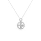 Original Tresorra 18K White Gold Lucky Clover in Open Double Open Halo Diamond Pendant Necklace