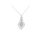 Original Tresorra 18K White Gold Marquise Open Halo Cluster Diamond Pendant Necklace