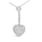 Original Tresorra 18K White Gold White Gold PavÃ© Heart Drop Diamond Pendant Necklace