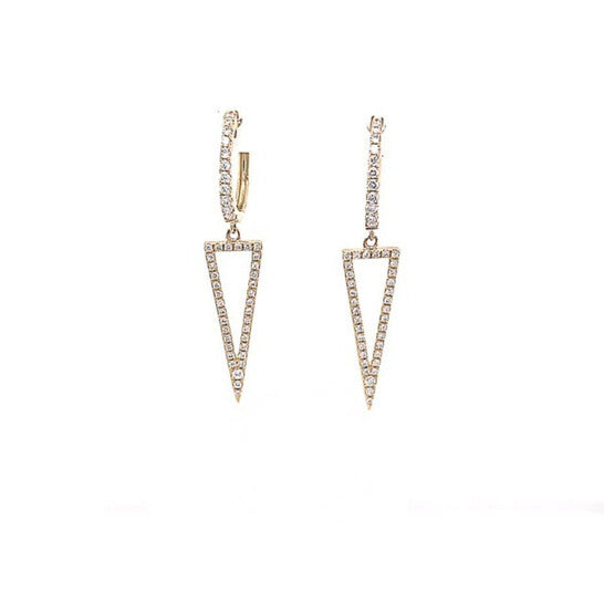 Original Tresorra 18K Yellow Gold Geometric Diamond Drop Earrings