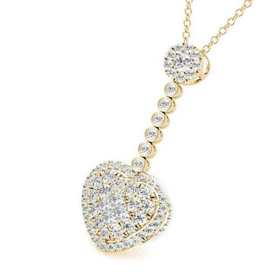 Original Tresorra 18K Yellow Gold Yellow Gold PavÃ© Heart Drop Diamond Pendant Necklace