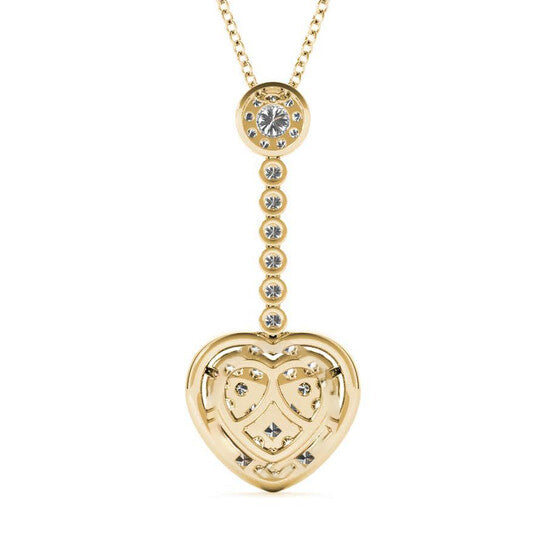 Original Tresorra 18K Yellow Gold Yellow Gold PavÃ© Heart Drop Diamond Pendant Necklace