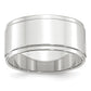 Sterling Silver 10mm Flat With Step Edge Band Size 10