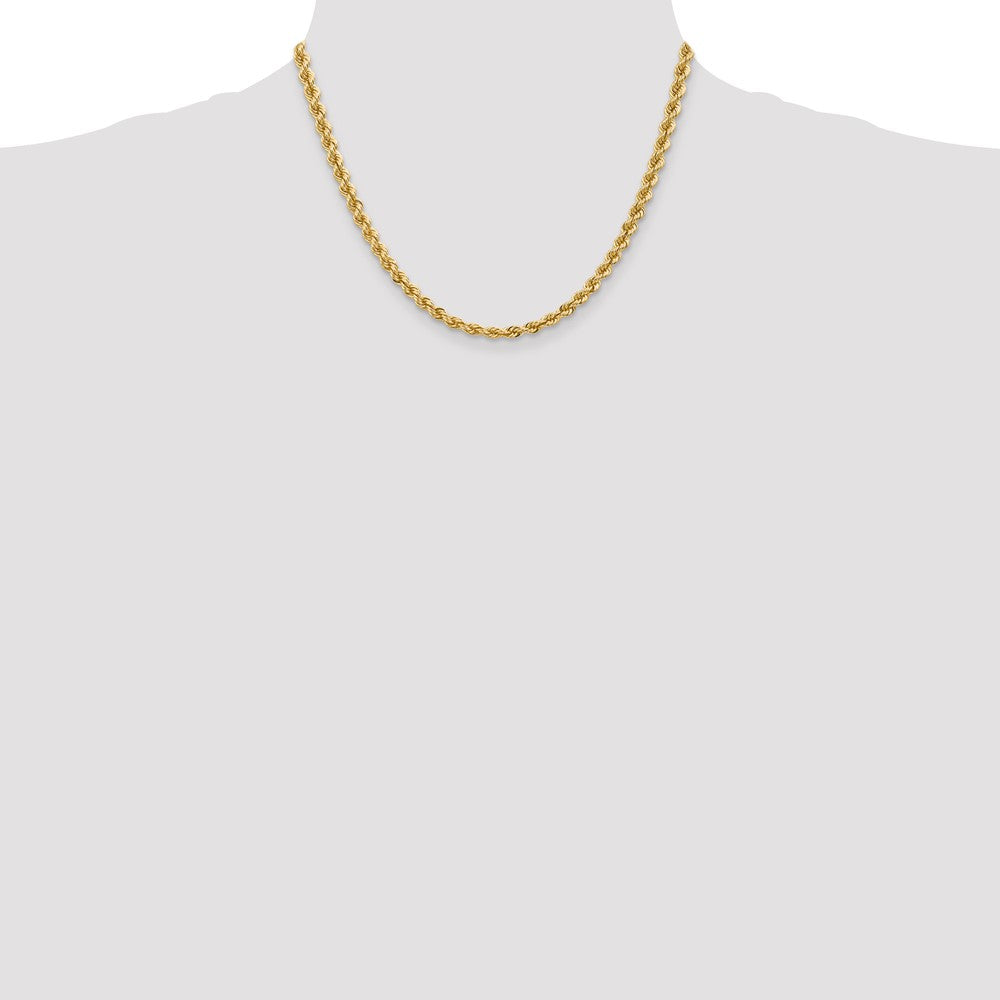 14K Yellow Gold 18 inch 5mm Regular Rope with Lobster Clasp Chain Necklace