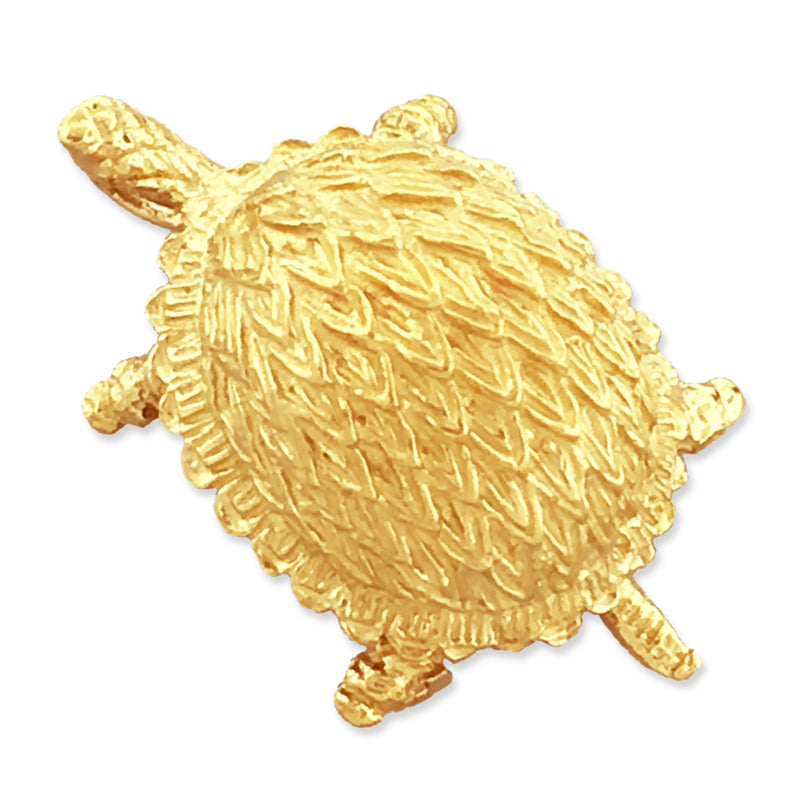 14K Gold Box Turtle Pendant Slide