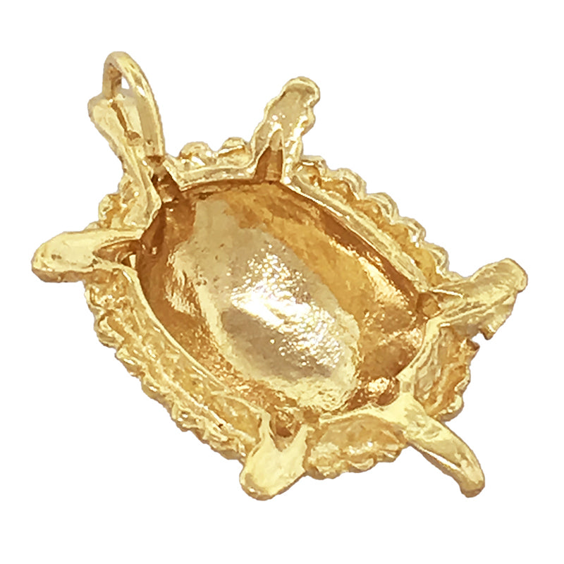 14K Gold Box Turtle Pendant Slide