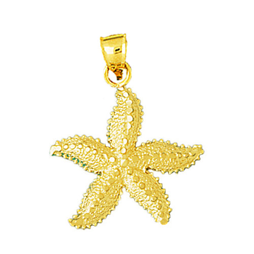 14K Gold Starfish Sealife Pendant