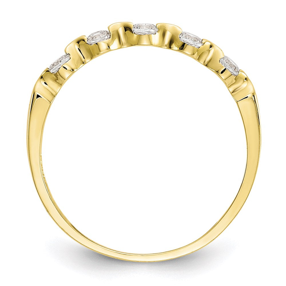 10K Yellow Gold CZ Band