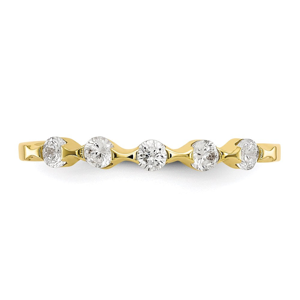 10K Yellow Gold CZ Band