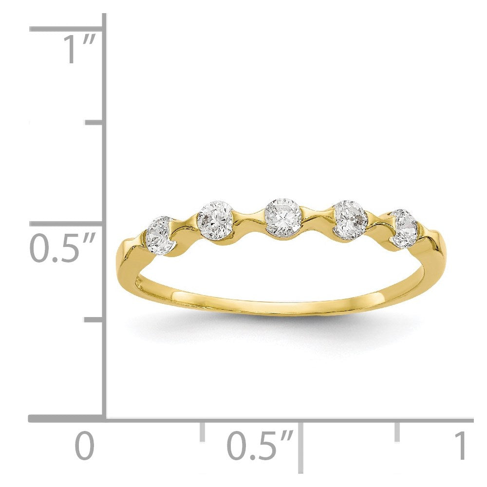 10K Yellow Gold CZ Band