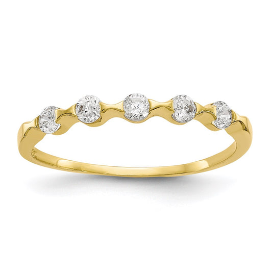 10K Yellow Gold CZ Band