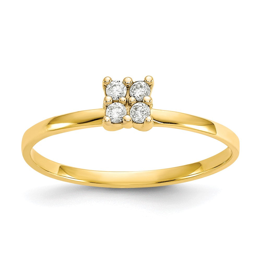 10K Yellow Gold CZ Promise Ring