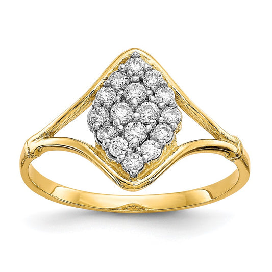 10K Yellow Gold CZ Ring