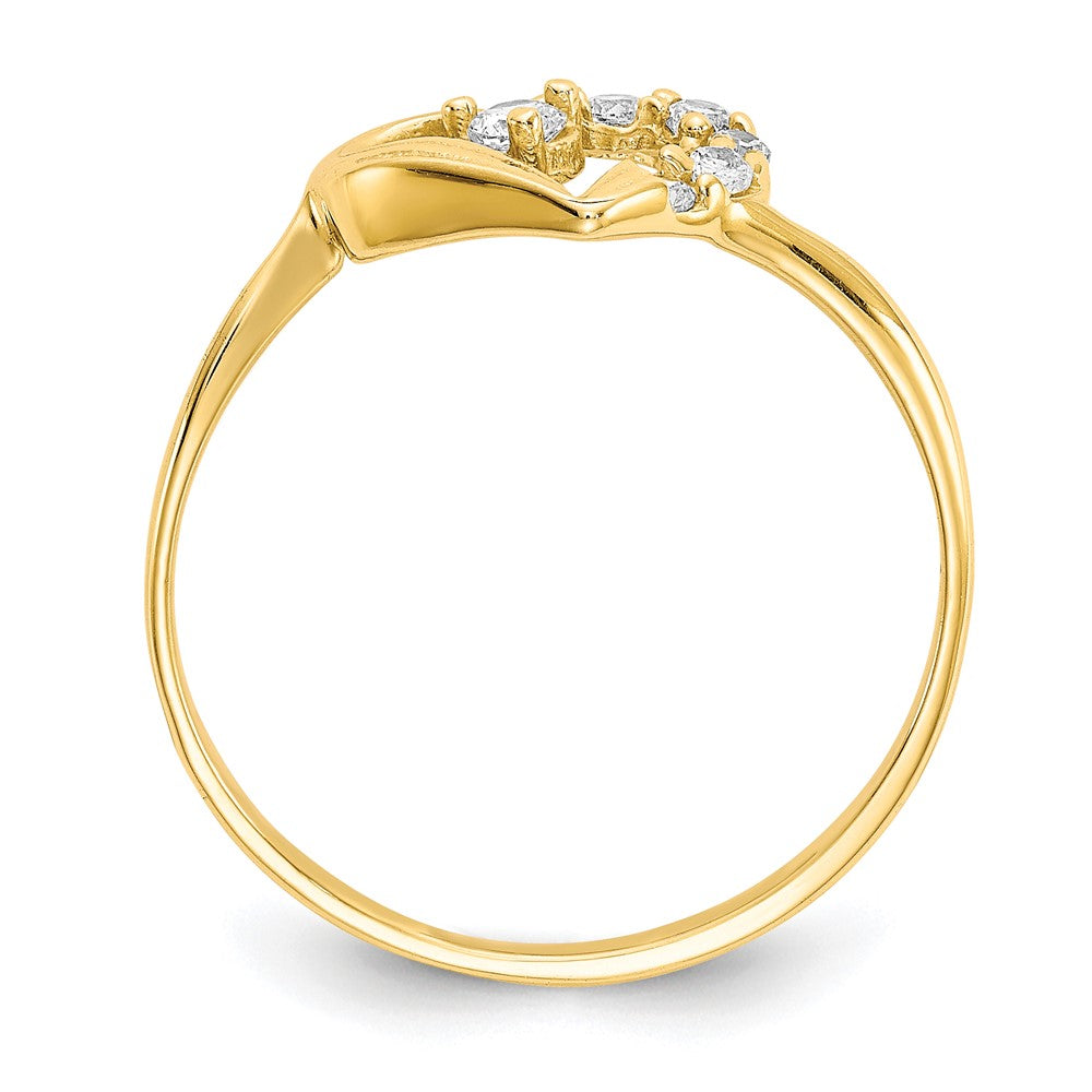 10K Yellow Gold CZ Heart Ring