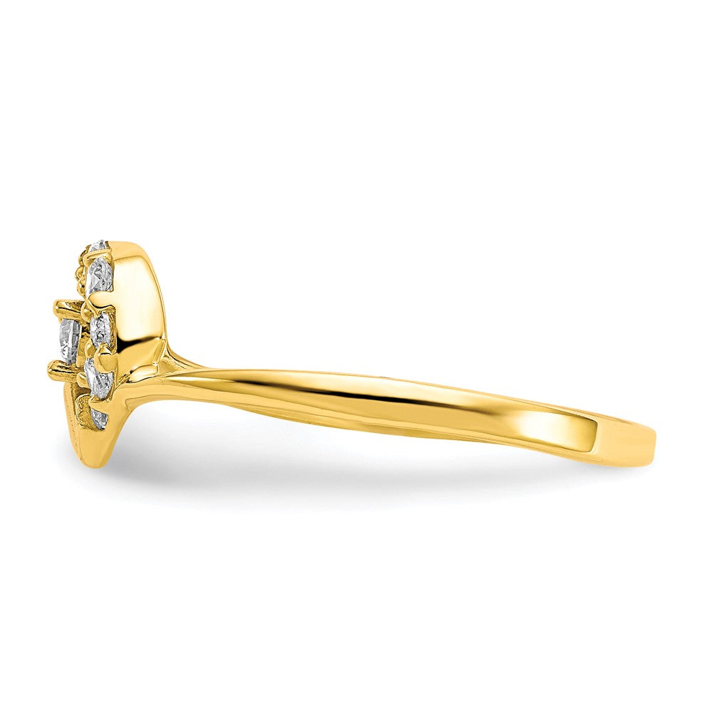 10K Yellow Gold CZ Heart Ring