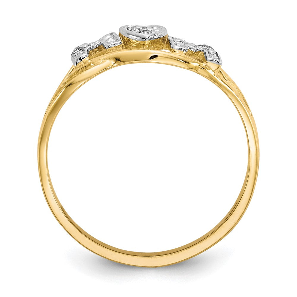 10K Yellow Gold w/Rhodium Mom CZ Ring