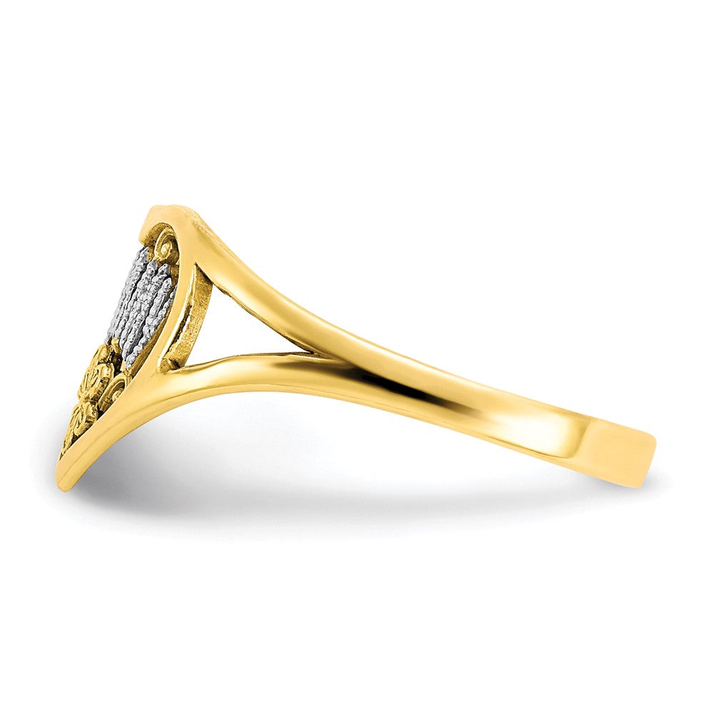 10K Yellow Gold w/rhodium Mommy Heart Ring