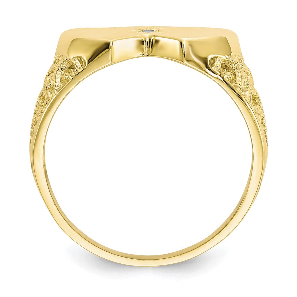 10K Yellow Gold Double Heart CZ Ring