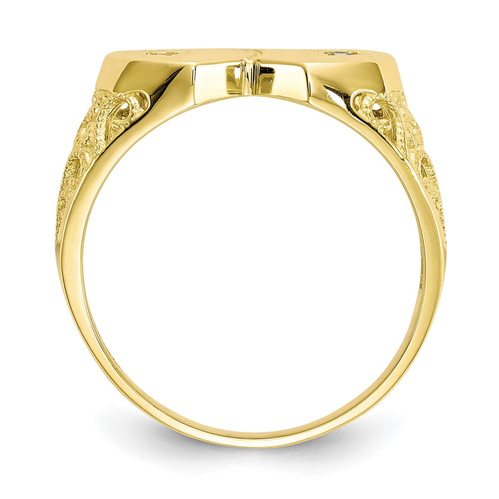 10K Yellow Gold Double Heart CZ Ring