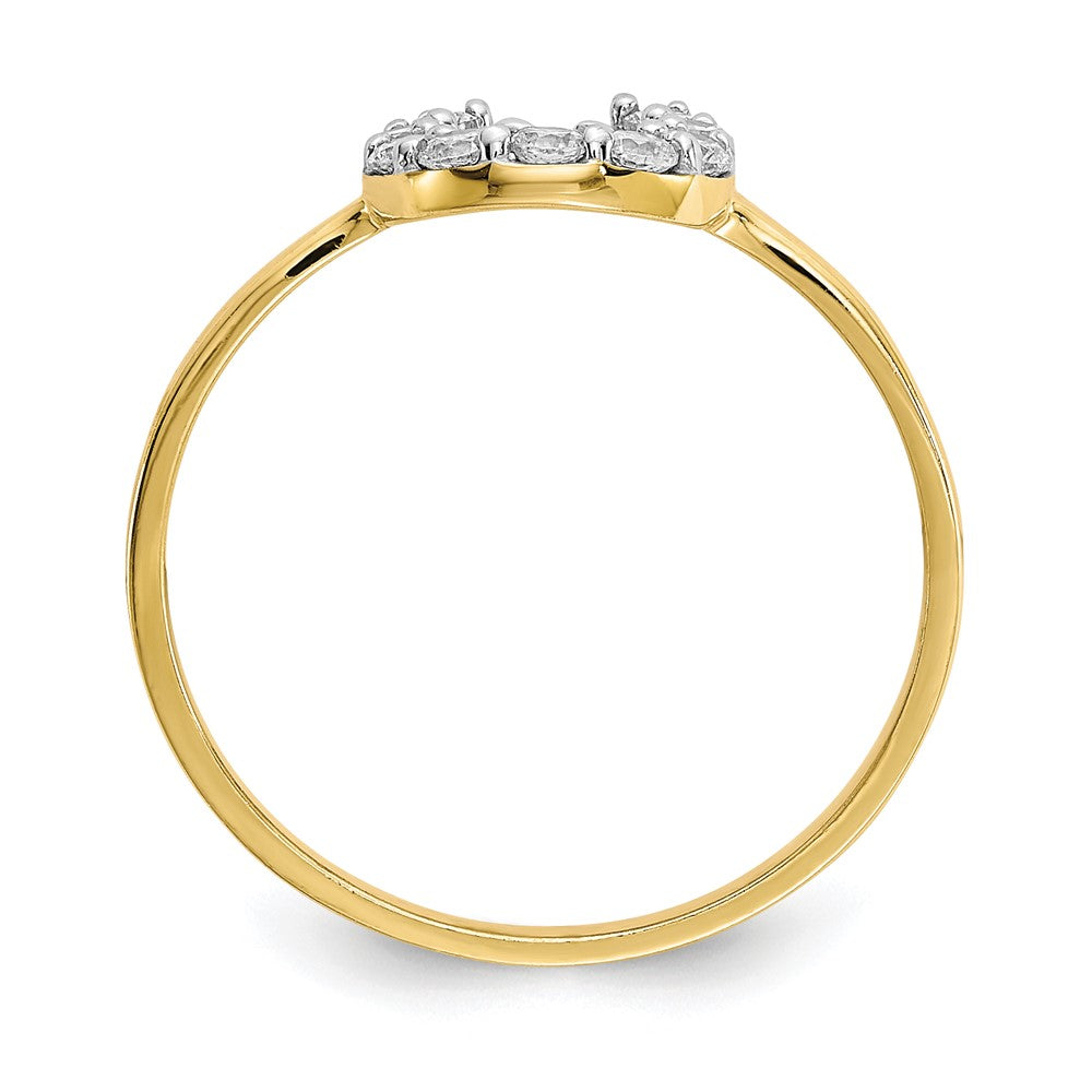 10K Yellow Gold CZ Horse Shoe Ring