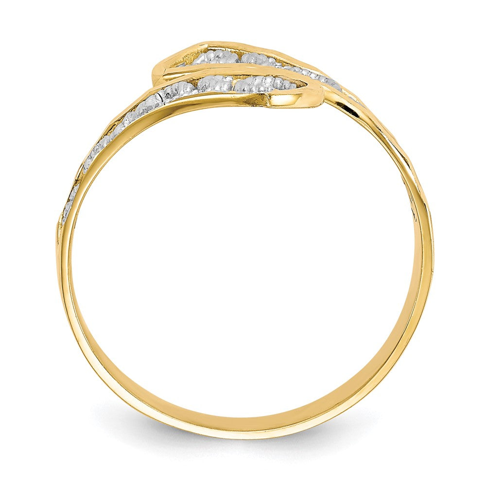 10K Yellow Gold & Rhodium Filigree Ring