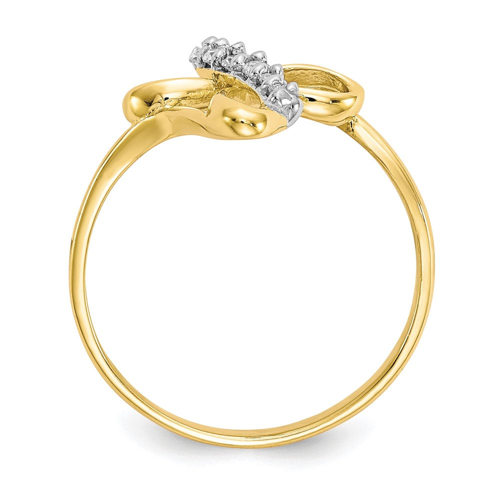 10K Yellow Gold CZ Cross Ring