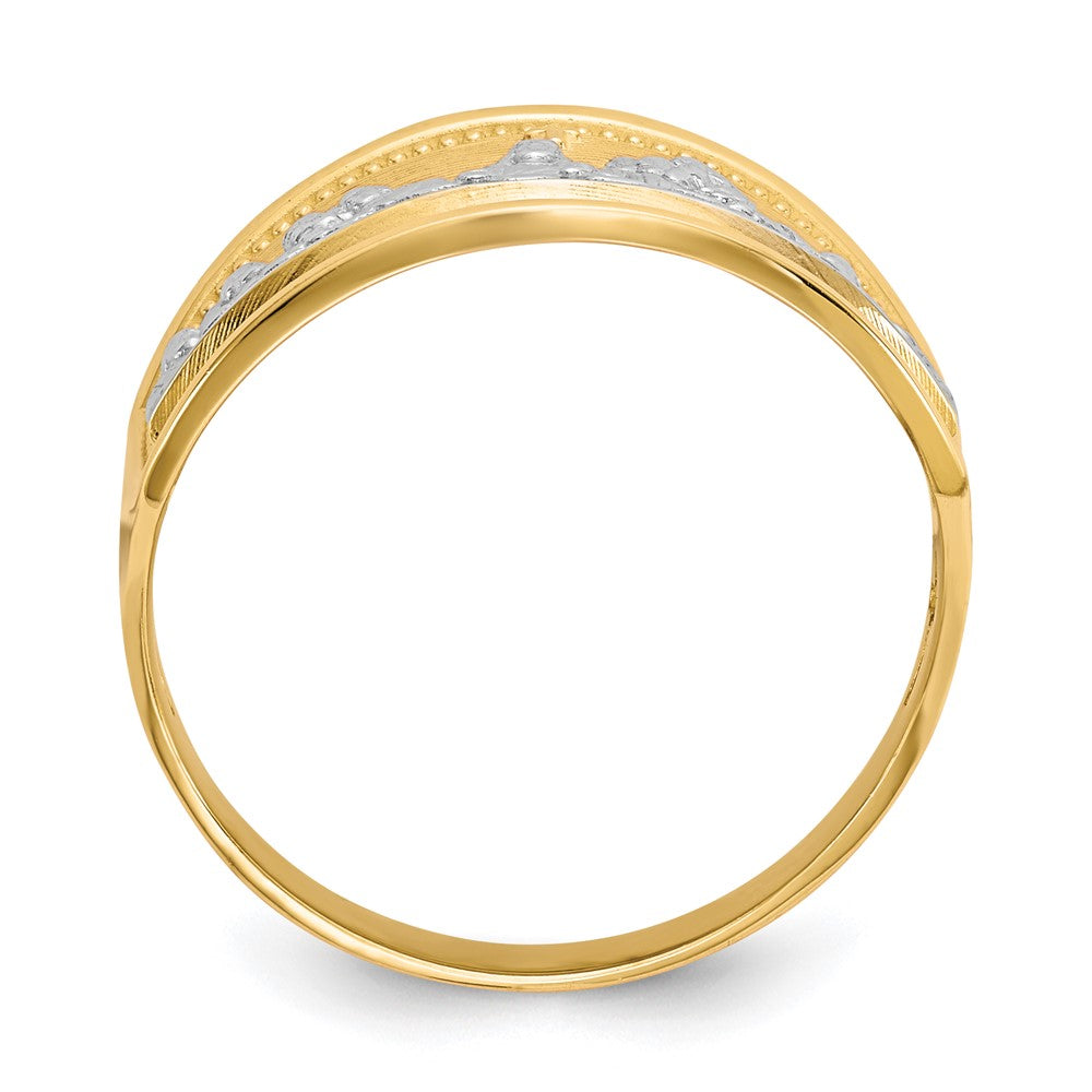 10K Yellow Gold & Rhodium Ladies Last Supper Ring