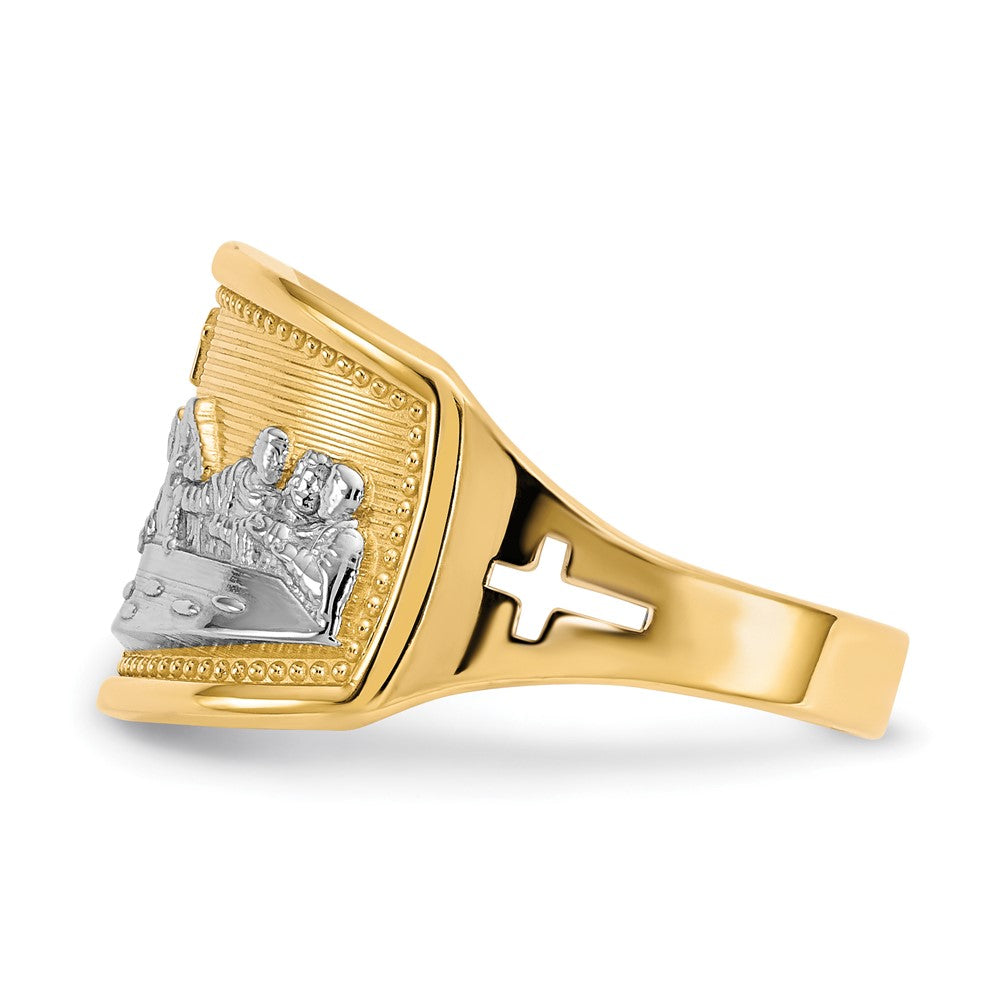 10K Yellow Gold & Rhodium Ladies Last Supper Ring